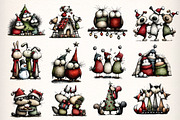 Whimsical Christmas Animals Clipart, an Illustration by Dream Creation (Thumbnail 6 of 8)