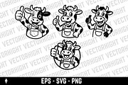 Mascot of a cheerful cow, an Animal Illustration by Vectorhight (Thumbnail 1 of 3)