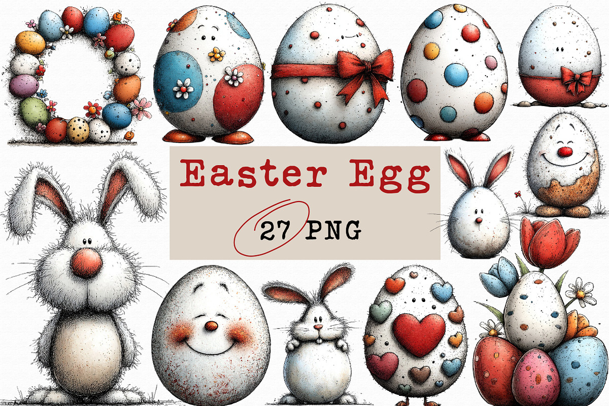 Happy Easter Egg Clipart, an Illustration by Libby Wishes (Photo 1 of 6)