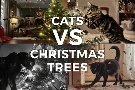 Cats VS Christmas trees, a Wallpaper Graphic by Fox's Monday