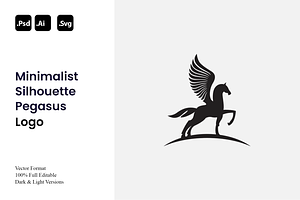 Minimalist Silhouette Pegasus Logo, a Branding & Logo Template by Luxury Logos