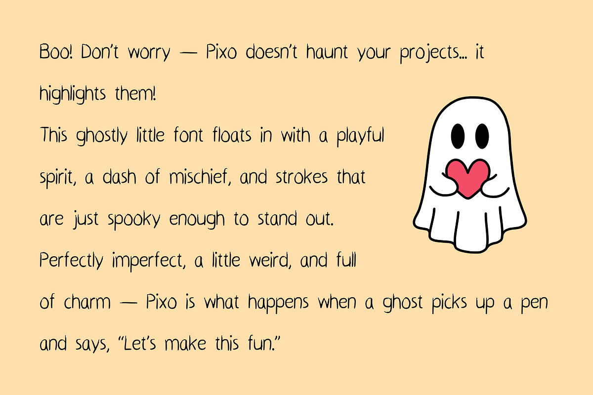 Pixo – A Playful Handwritten Font, a Handwritten Font by BiancaXavier (Photo 2 of 7)