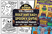 Bold Easy Spooky Cutie Coloring Page, a Seasonal Illustration by Craftsbeefy (Thumbnail 1 of 4)