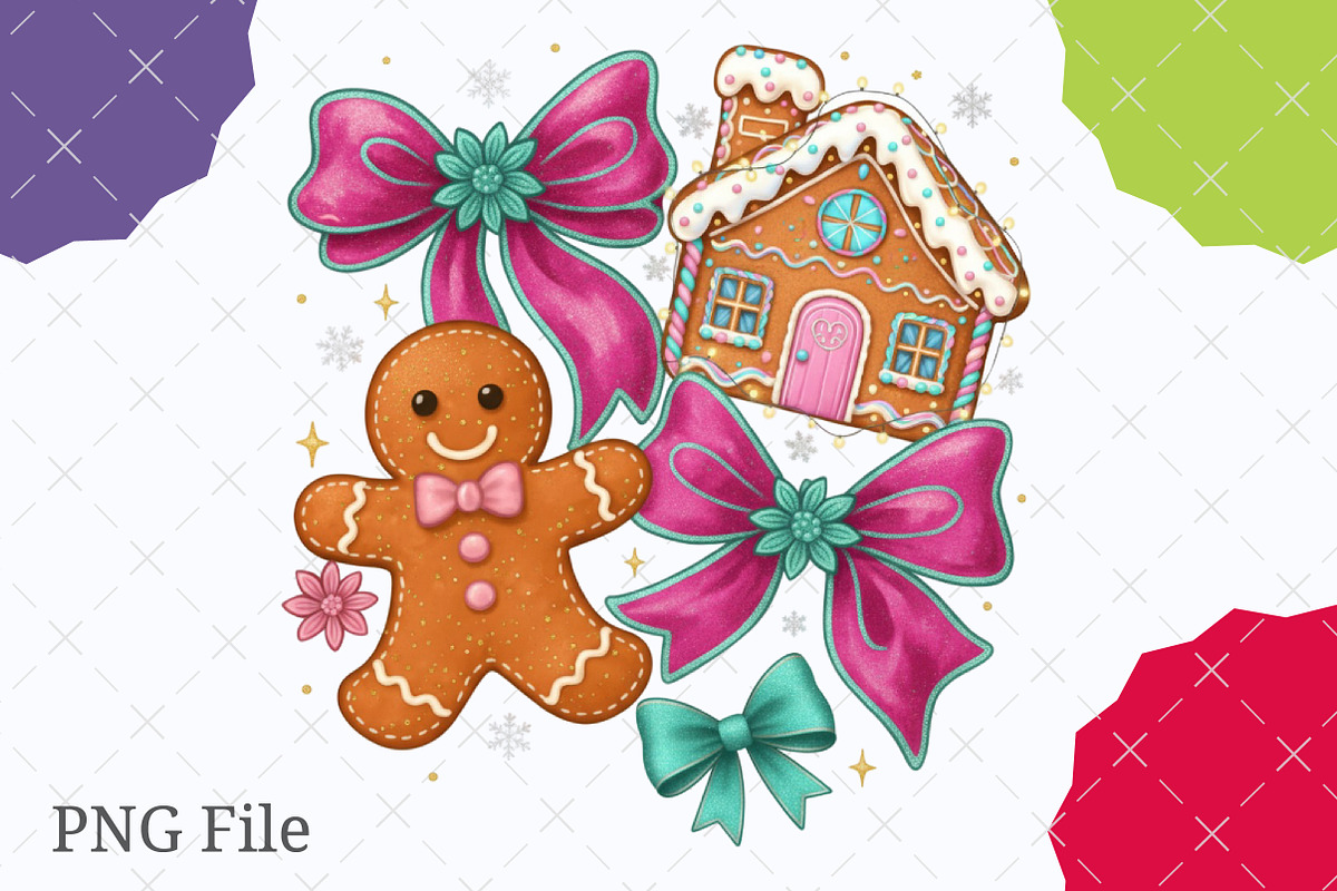 Gingerbread Coquette Christmas PNG, an Illustration by designcity5 (Photo 1 of 8)