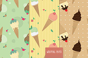 Ice Cream pattern vector set, a Pattern Graphic by Cheeba Ribba Designs (Thumbnail 1 of 4)