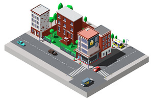 Vector Isometric City Street