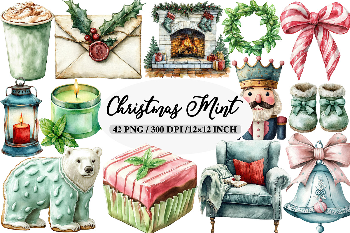 Christmas Mint Clipart, an Illustration by Daily.Designs (Photo 1 of 5)