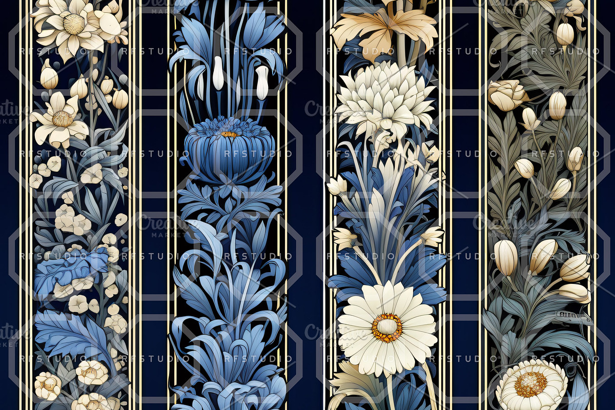 FUSION CHINOISERIE. Seamless Pack, a Texture Illustration by RefinedFantasyStudio (Photo 3 of 9)