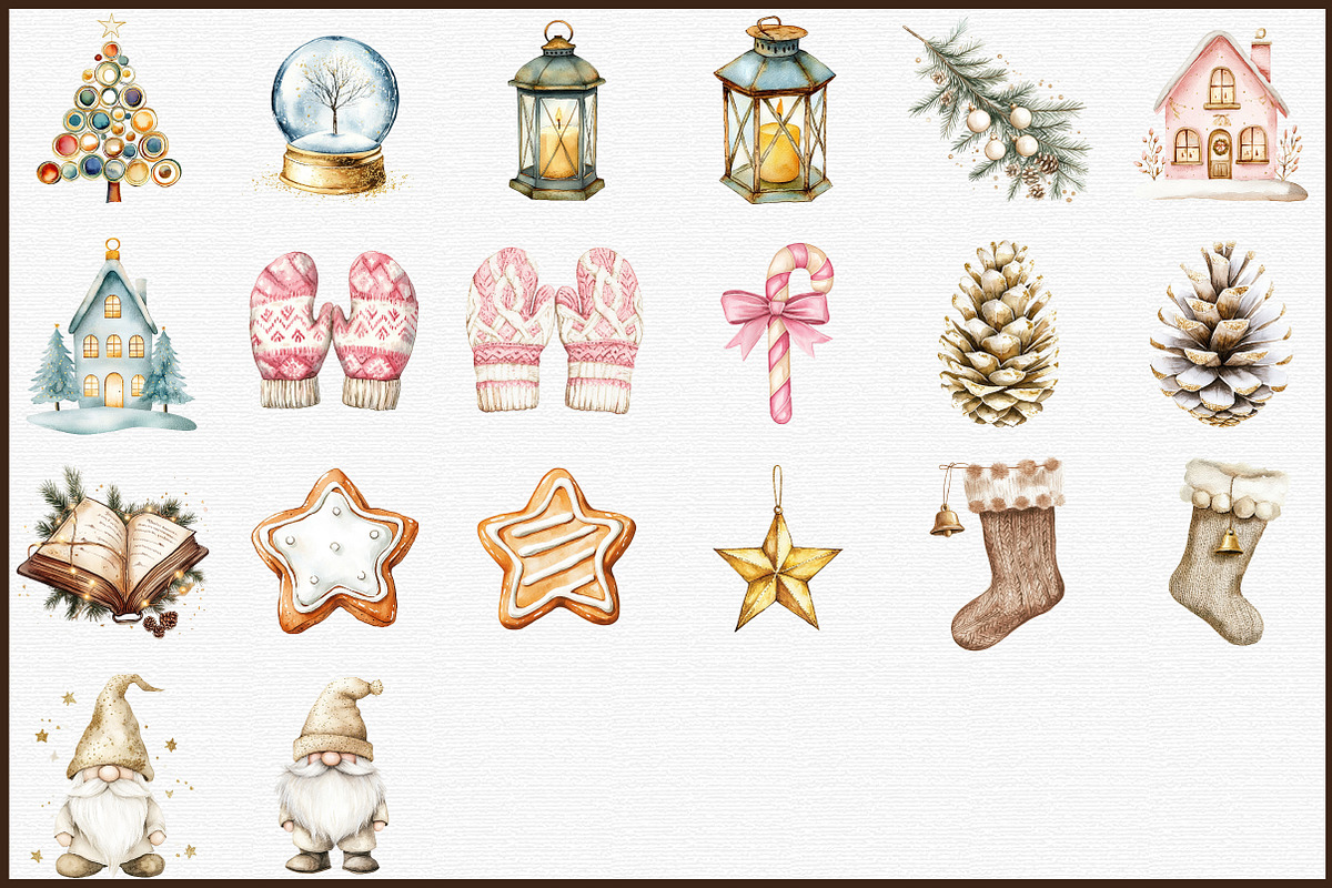 Aesthetic Christmas Clipart, an Illustration by Sublimation Artist (Photo 3 of 6)