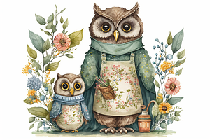 Magical Mother And Baby Owl