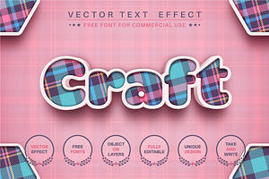 3D Craft - Editable Text Effect