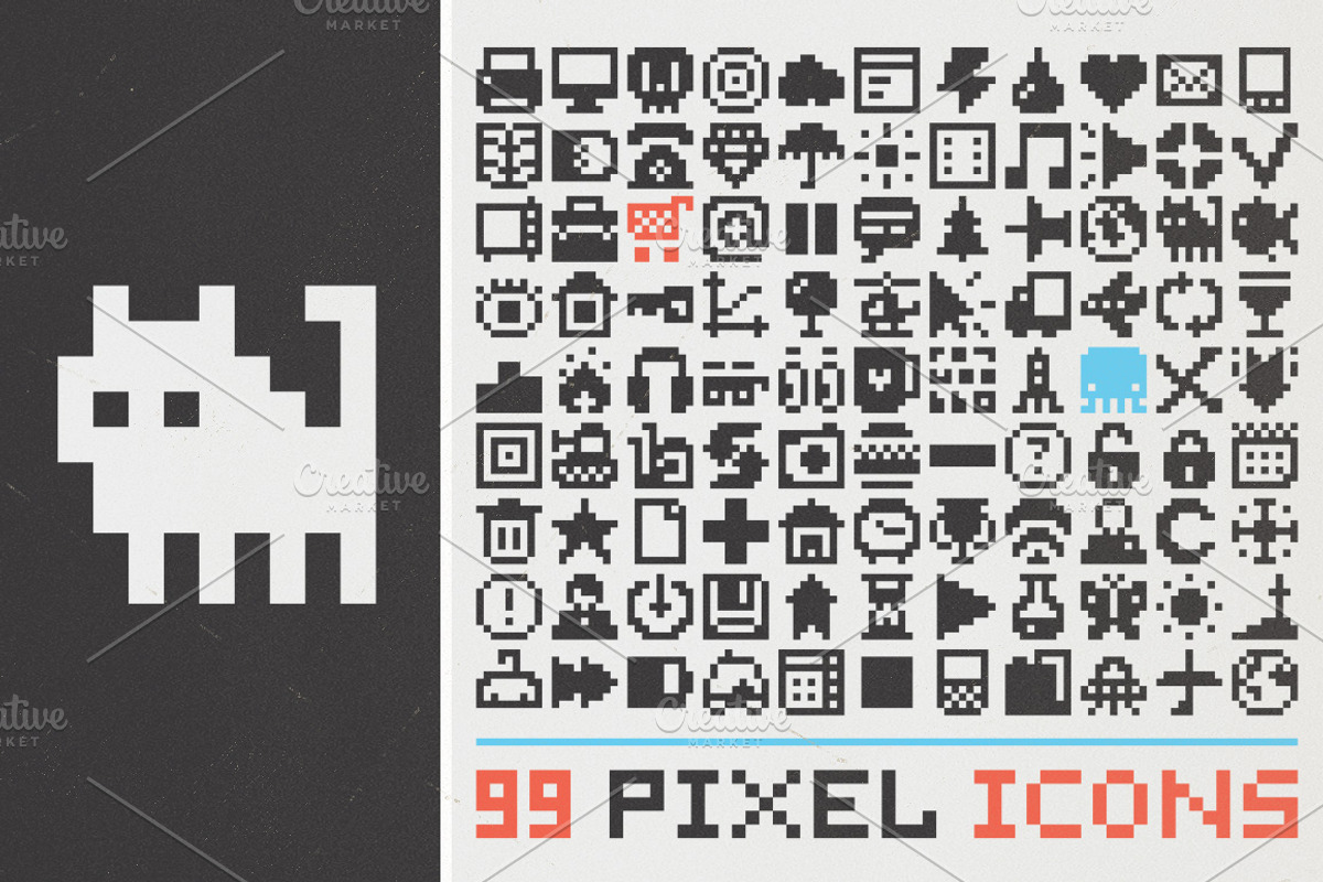 99 pixel art icons (set #1), an Icon by Dmitriylo