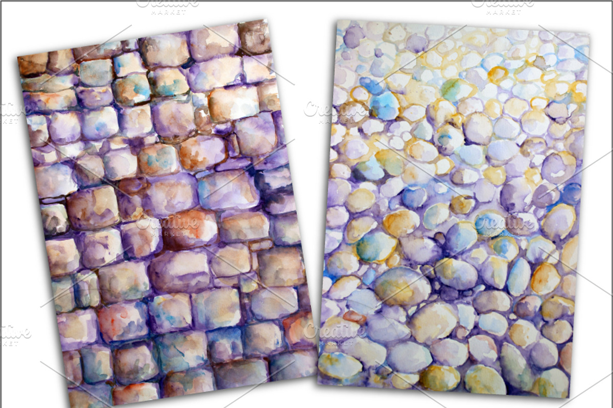 Watercolor Nature Background Set1 preview 4