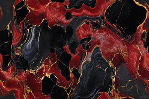 Seamless vibrant abstract marble texture featuring deep reds, blacks, and gold, a Texture Graphic by Textures & Backgrounds