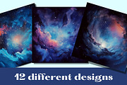 BLUE GALAXIES space backgrounds, a Background Graphic by Mermaids Cove (Thumbnail 4 of 9)