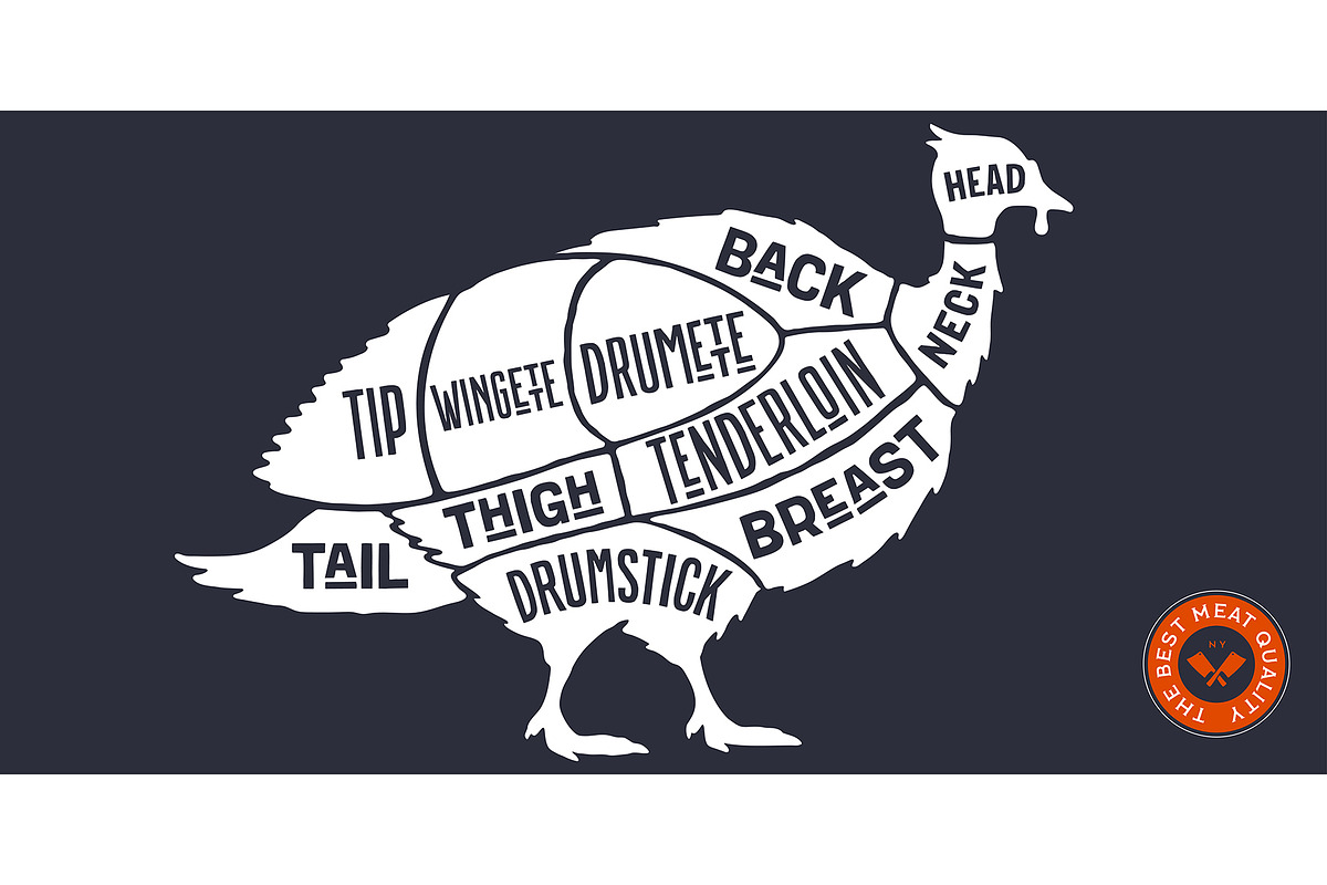 Turkey, poultry, hand-drawn, a Food Illustration by Foxys Graphic (Photo 2 of 3)