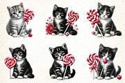 Cute Kitten Valentine's Day Clipart, an Illustration by DreamCafeArt (Thumbnail 4 of 4)