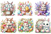 Easter bunny clipart bundle, an Illustration by SinaCreation (Thumbnail 3 of 11)