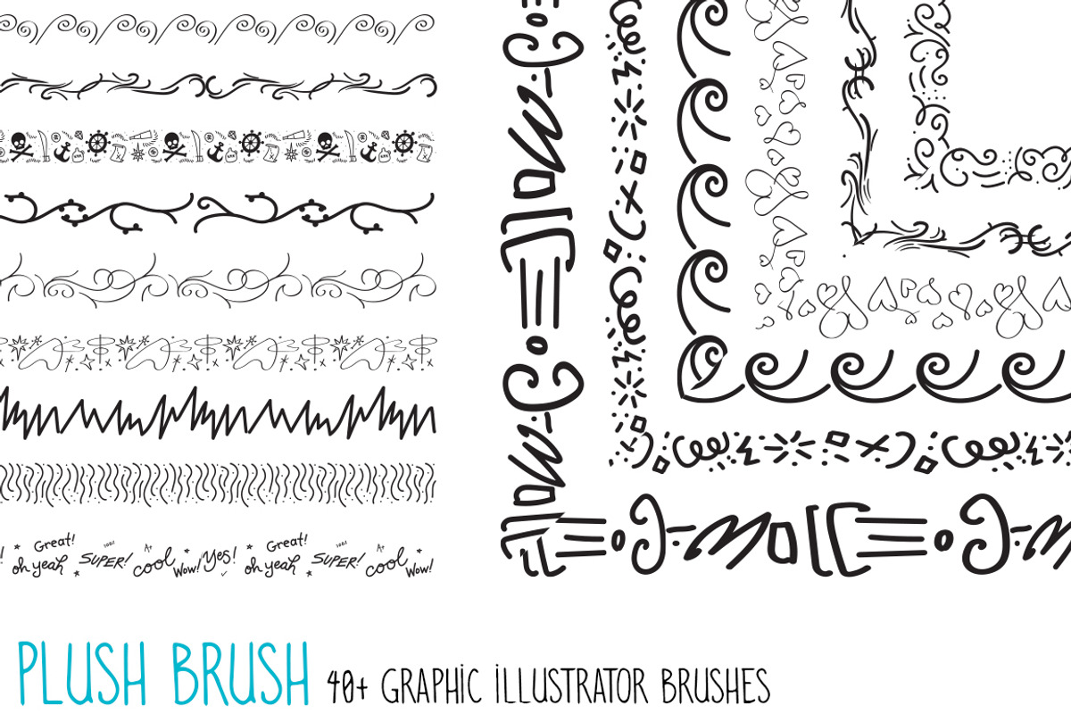 Plush Brush - 40 Graphic AI Brushes preview 3