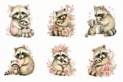 Whimsical Mother's Day Raccoon Clipa, an Illustration by Designworld (Thumbnail 4 of 8)
