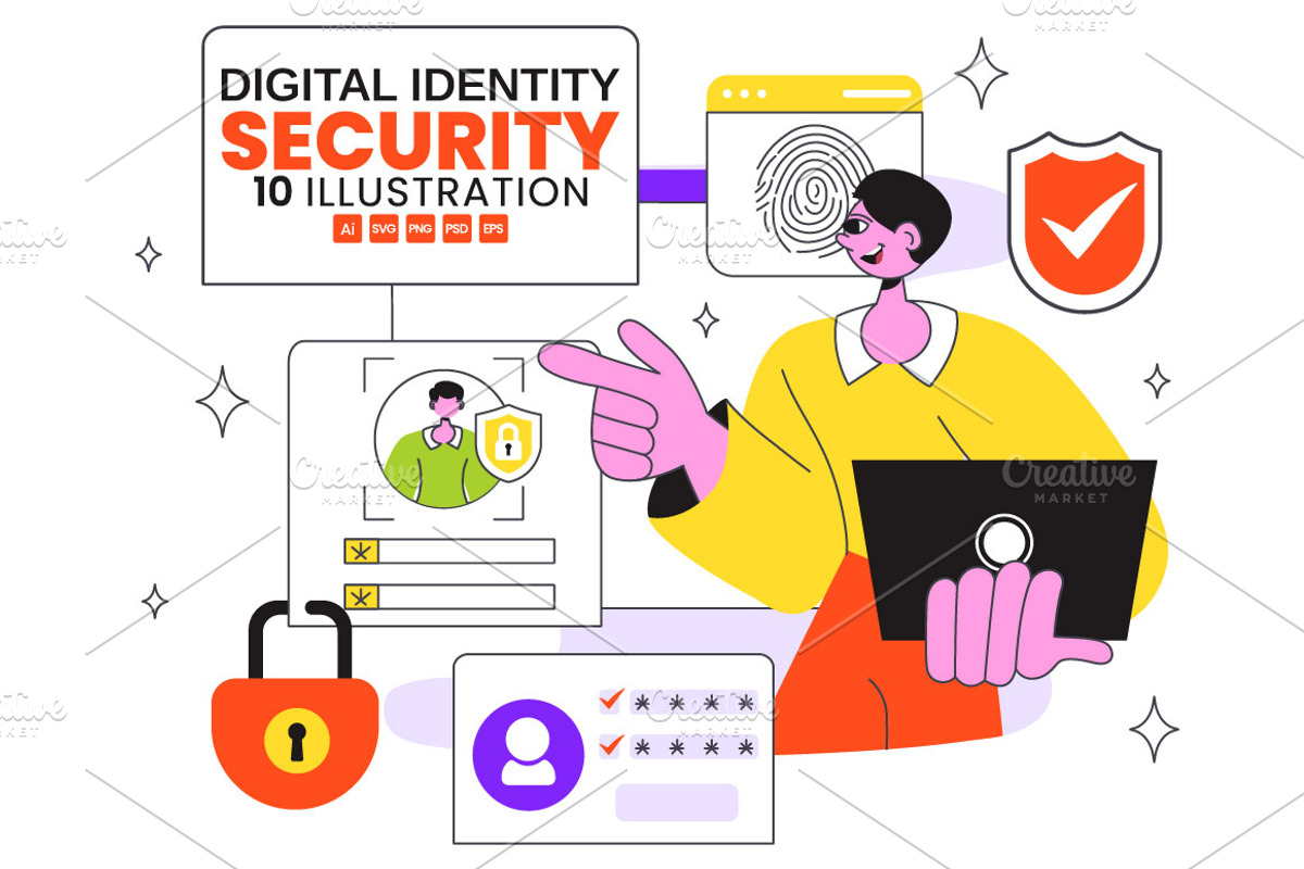 10 Digital Identity Security, a Technology Illustration by denayunebgt (Photo 1 of 4)