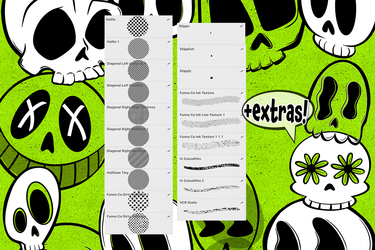 Procreate Bundle! Skulls & Eyeballs, a Brushes & More by Funno Co. (Photo 5 of 5)