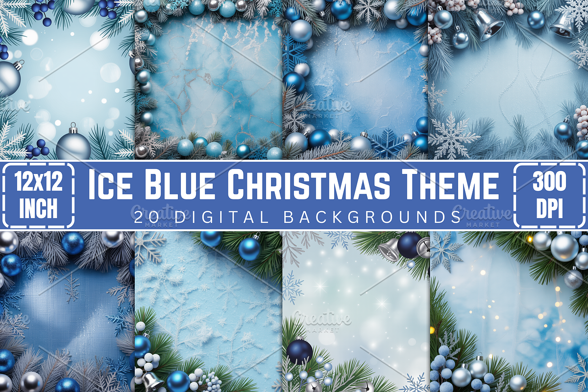 Ice Blue Christmas Digital Paper, a Background Photo by Ink Gallery (Photo 1 of 2)