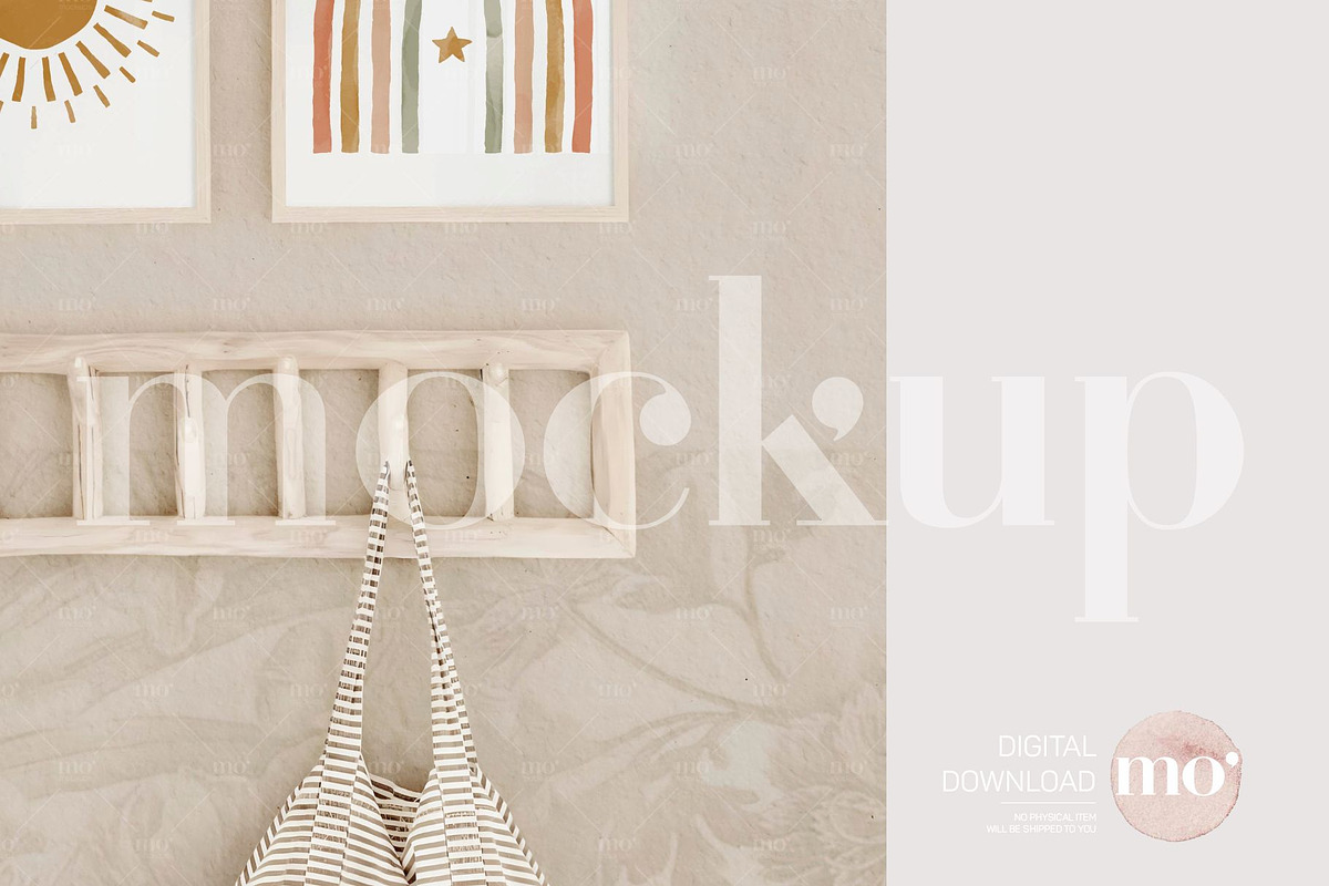 Nursery Wall Art 2 frames mockup, a Product Mockup by MoMockups (Photo 3 of 5)