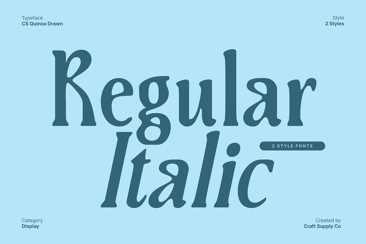 CS Quinoa Drawn, a Serif Font by Craft Supply Co. (Photo 4 of 8)