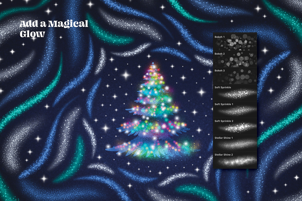 Christmas Magic Procreate Brushes, a Brush Add-On by Pencil Twist (Photo 2 of 11)