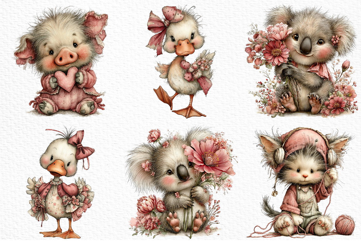 Whimsical Animals Clipart, an Illustration by Craft Nest (Photo 4 of 11)