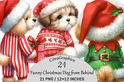 Funny Christmas Dog from Behind, a Seasonal Illustration by CitraGraphics (Thumbnail 1 of 6)