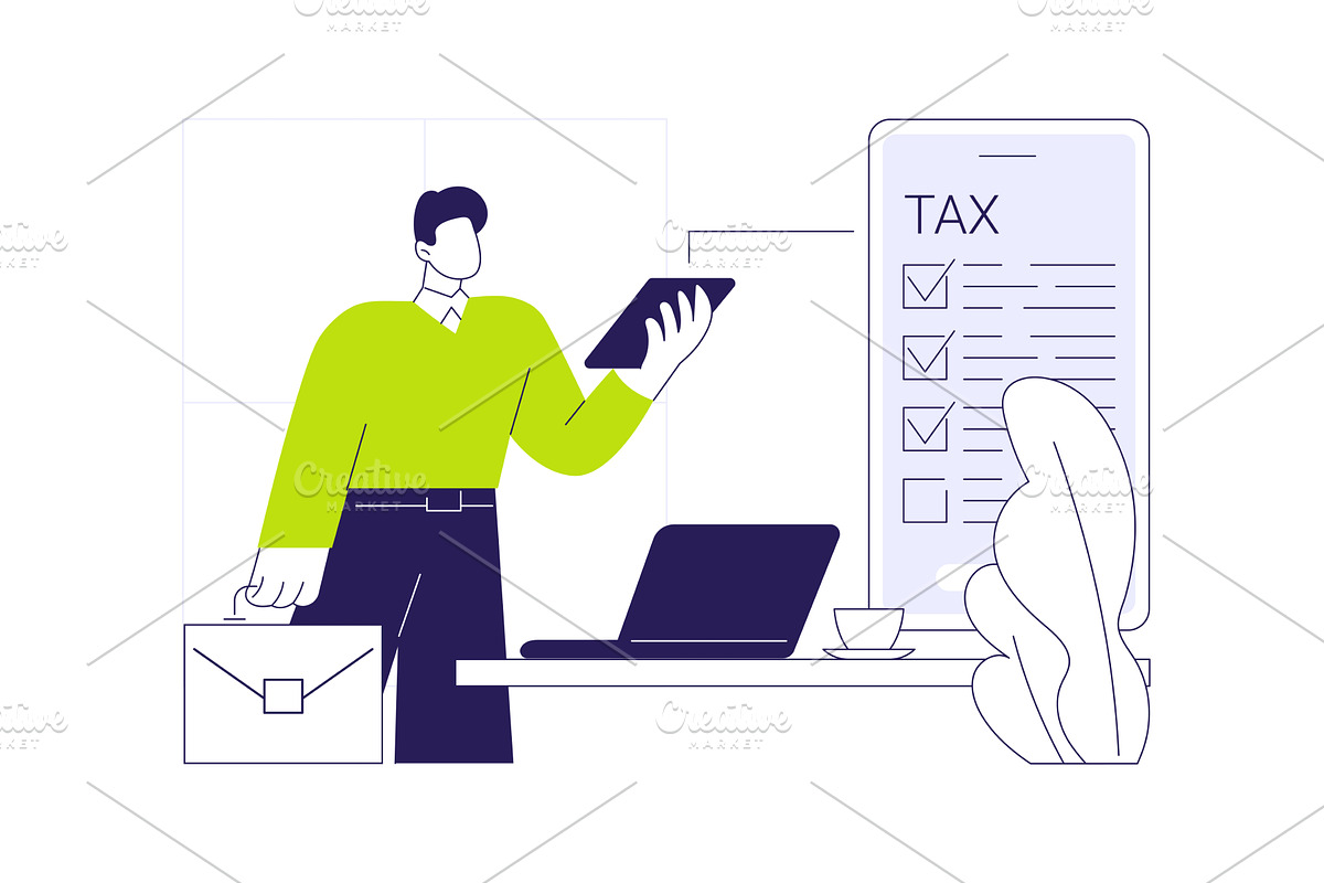 Tax filing app abstract concept, a Finance Illustration by Visual Generation
