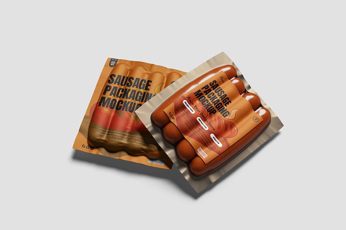 Editable Sausage Packaging Mockup, an Advertising Mockup by bimockup (Photo 3 of 6)