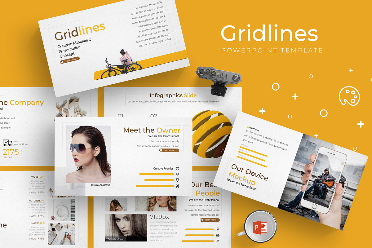 Gridlines - Powerpoint Template, a Presentation Template by AQR Studio ...
