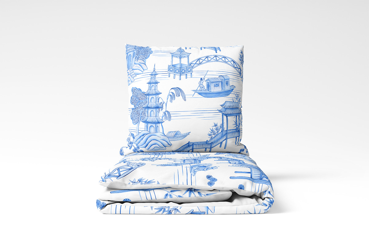 Blue pagoda, a Pattern Graphic by Anyuka (Photo 4 of 8)
