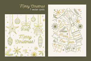 Christmas and New year greeting card, a Card Template by Good Studio