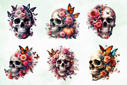 Halloween Floral Skull & Butterflies, an Illustration by Creative Art (Thumbnail 3 of 4)