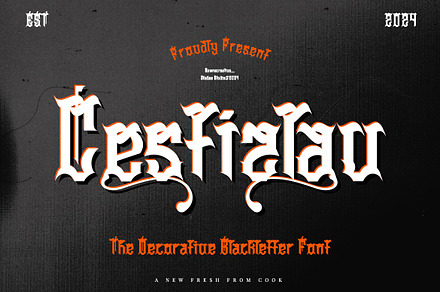 Cestizlav - Decorative Blackletter, a Blackletter Font by Dhabee