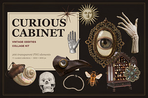 Curious Cabinet Collage Kit, an Object Graphic by Le.nart