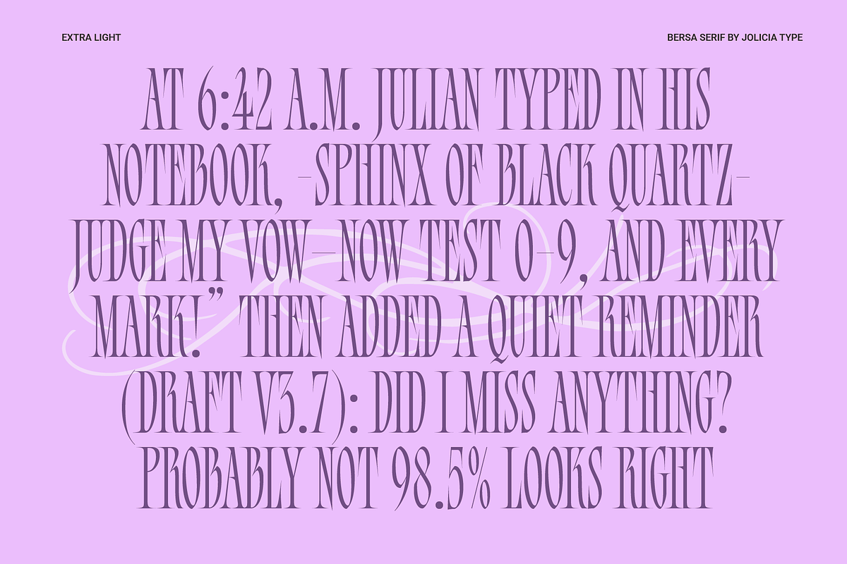 Bersa Serif | Narrow Serif, a Serif Font by Jolicia Type (Photo 11 of 16)