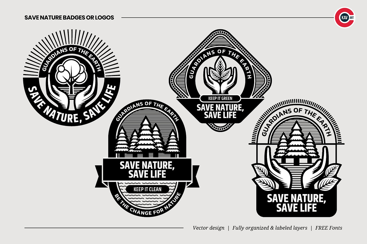 Badge or Emblem Logo for Save Nature, a Branding & Logo Template by C-Kav (Photo 1 of 5)
