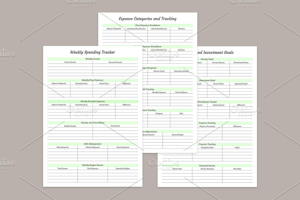 Budget Planner Pages Set V-12, a Stationery Template by shahsoft (Photo 3 of 3)