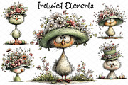 Easter Floral Chick Clipart, an Illustration by cherrydesign (Thumbnail 2 of 4)