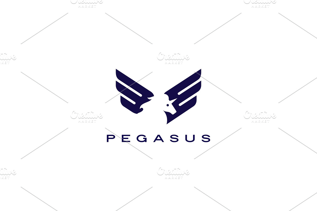 horse pegasus unicorn wings logo, a Branding & Logo Template by VASTARD STUDIO