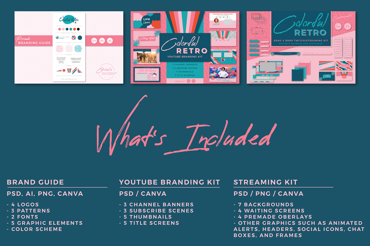 Branding Bundle: Colorful Retro, a Social Media Template by Liseno Designs (Photo 2 of 8)