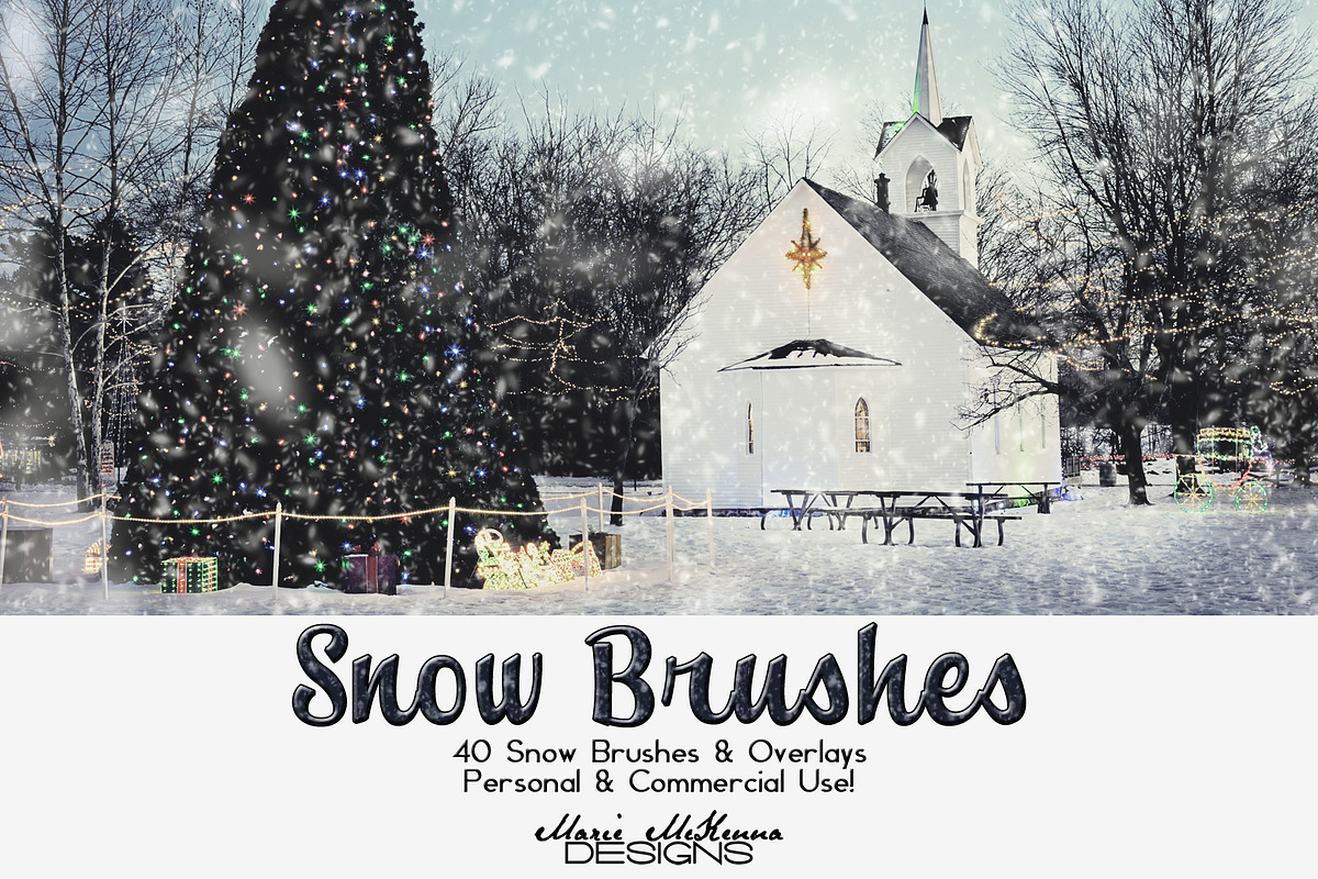 Snow Brushes & Overlays, a Brush Add-On by MarieMcKennaDesigns (Photo 1 of 4)