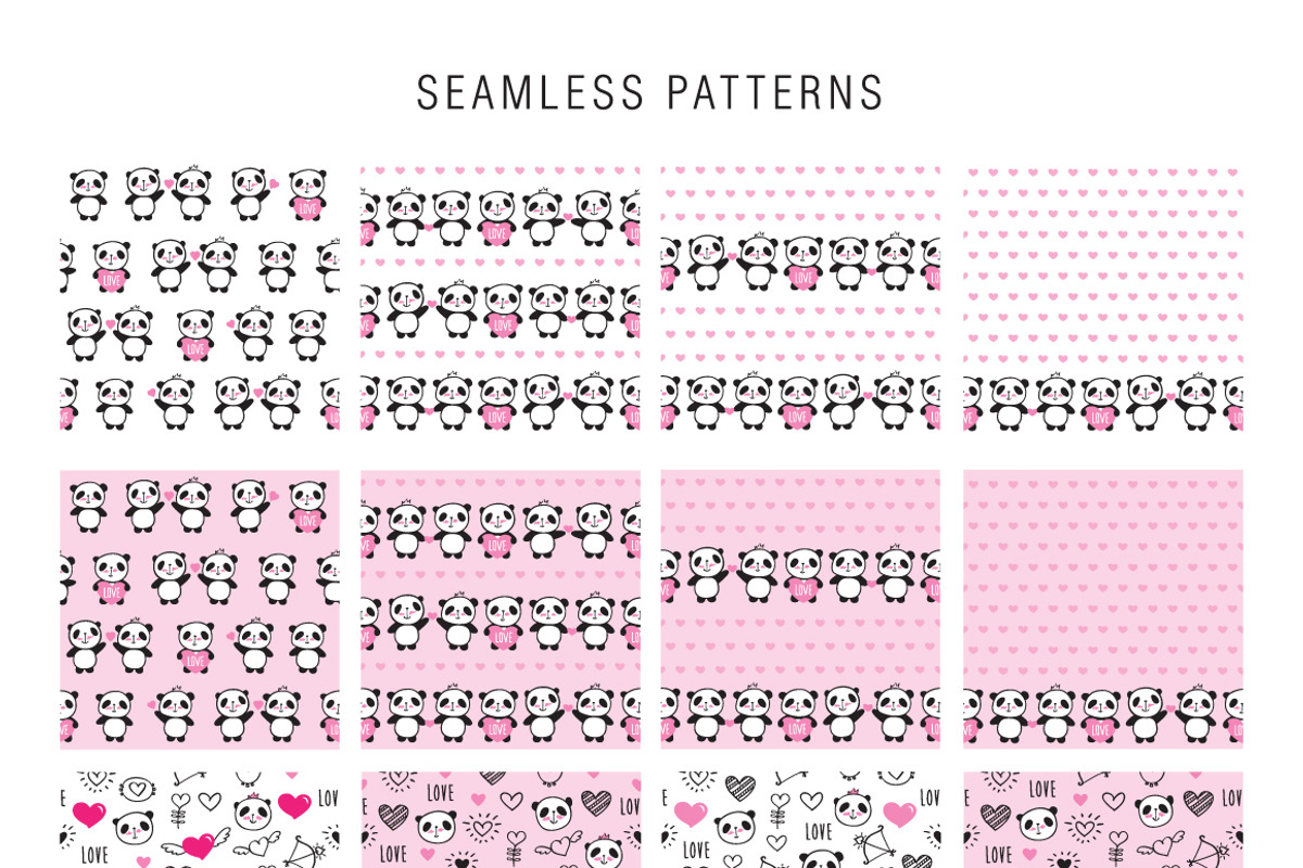 Little cute pandas, an Animal Illustration by Tkoko vectors & patterns (Photo 5 of 6)