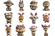 Whimsical Easter Grumpy Animal, an Illustration by Designking (Thumbnail 3 of 5)