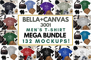 Mens Bella Canvas 3001 Mockup Bundle